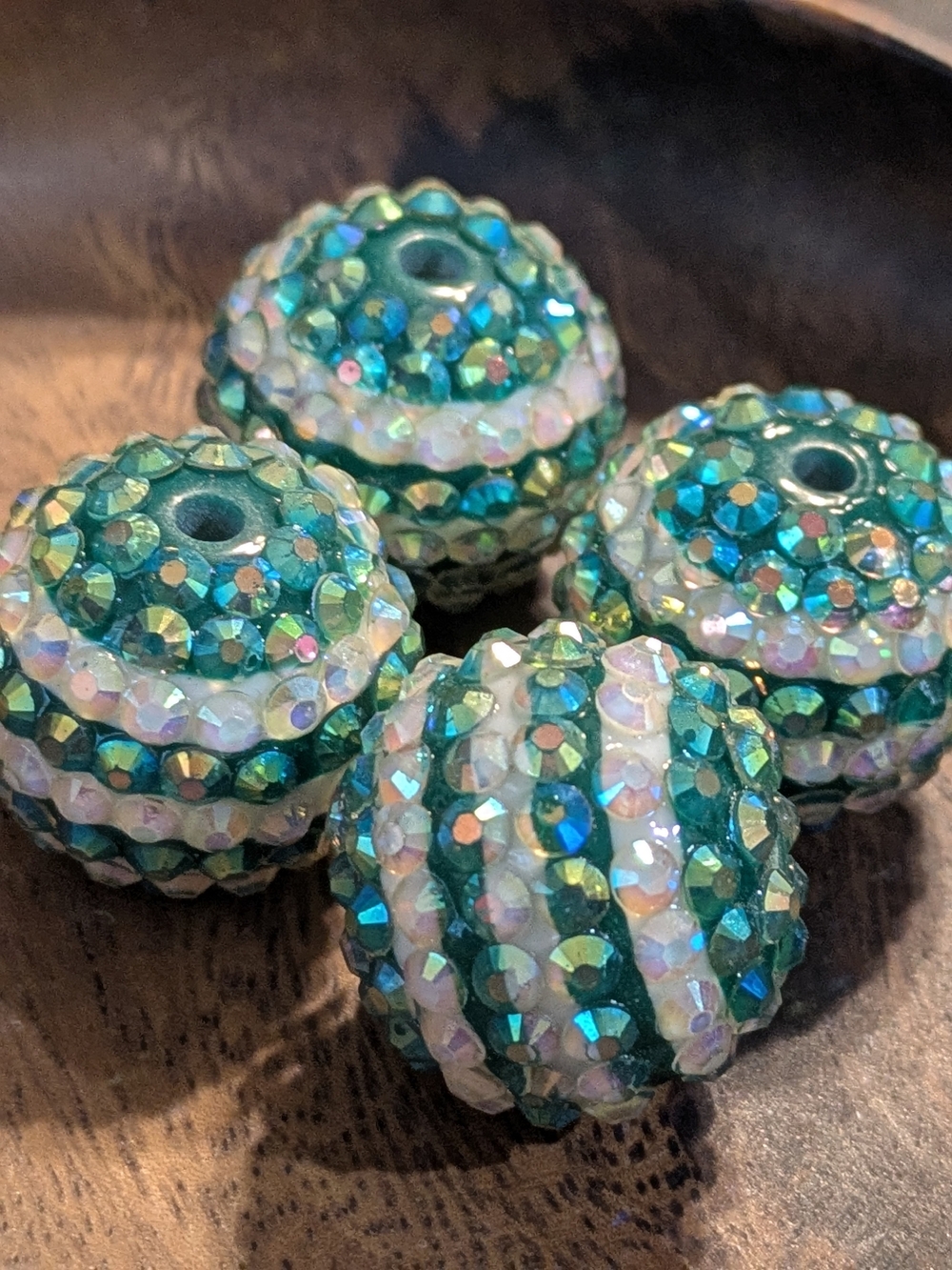 Sparkling Teal and Iridescent Crystal Bead Set - Unbranded